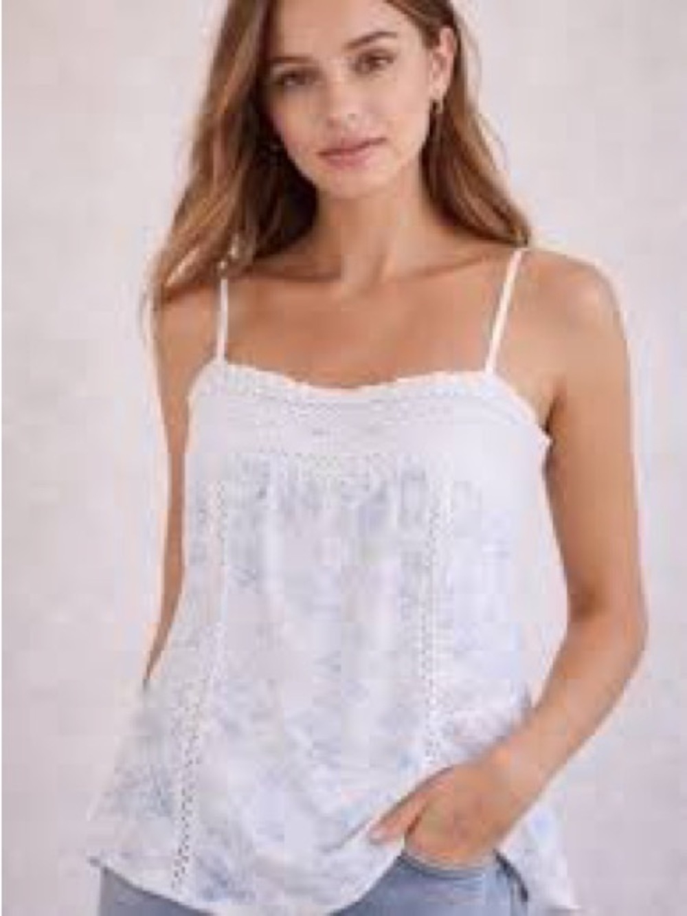 NWT Caroline Constas Designer Pajama Set Sz S Floral Crochet Trim Tank & Shorts